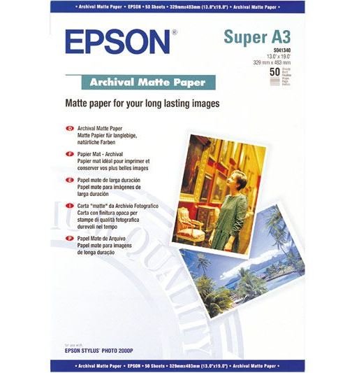 Epson S041340 Matte A3+ 192gsm Archival Paper - 50 Sheets