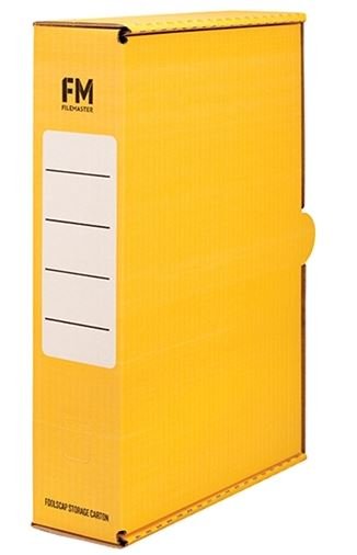 File Master Foolscap Storage Box Carton Yellow