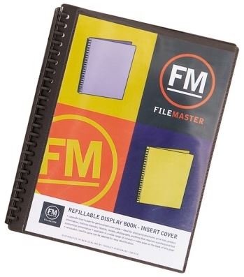 File Master 40 Pocket Refillable A4 Display Book with Insert Cover - Black
