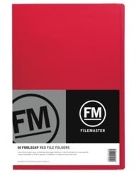 File Master Manila Folders Foolscap Red 50 Pack