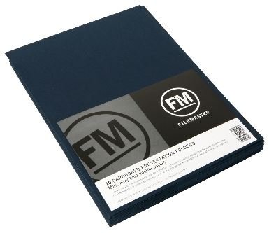 File Master Double Pocket Navy A4 Presentation Folder - 10 Pack