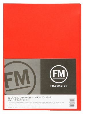 File Master Double Pocket Red A4 Presentation Folder - 10 Pack