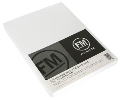 File Master Double Pocket White A4 Presentation Folder - 10 Pack