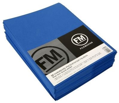 File Master Double Pocket Blue A4 Presentation Folders - 50 Pack