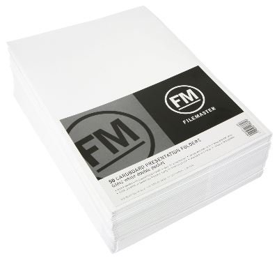 File Master Double Pocket White A4 Presentation Folder - 50 Pack