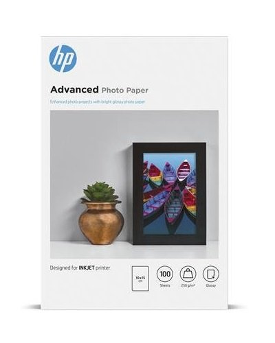 HP 9RR49A Advanced Glossy 4x6 250gsm Photo Paper - 100 Sheets