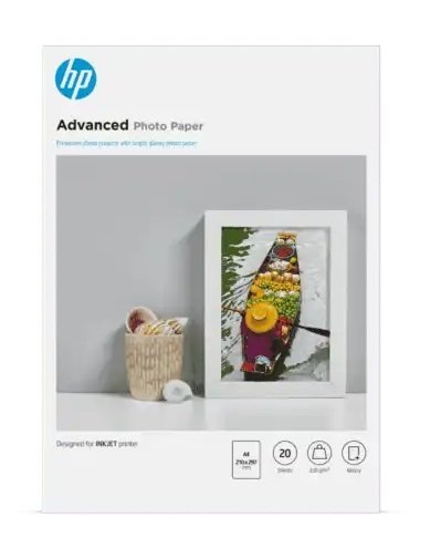 HP 9RR51A Advanced Glossy A4 250gsm Photo Paper - 20 Sheets