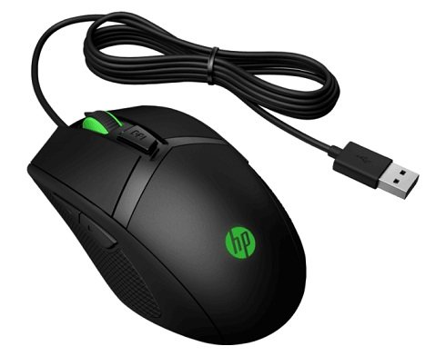 HP Pavilion 300 USB Wired Optical Gaming Mouse - Black Cable