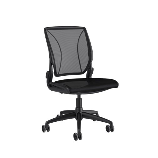 HumanScale Diffrient World Mesh Oxygen Armless Office Chair - Black 