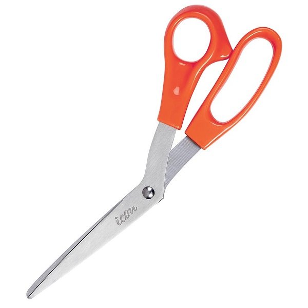 Icon 8 Inch Scissors with Plastic Handle - Orange