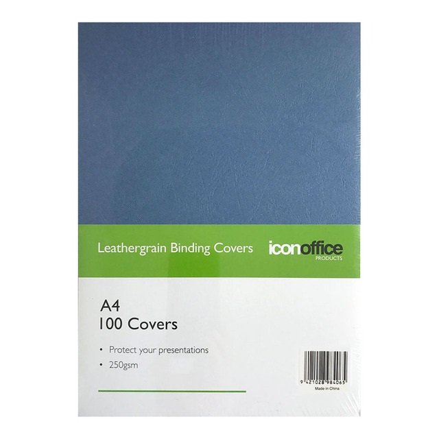 Icon A4 250gsm Binding Covers Navy Blue - 100 Pack