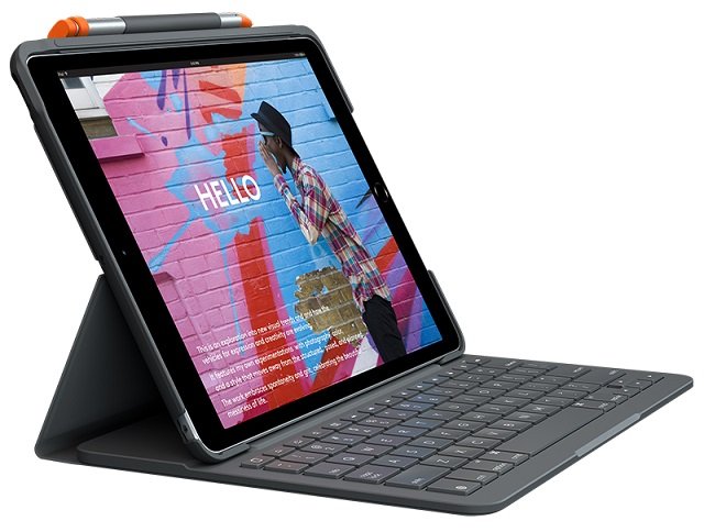 Logitech Slim Folio Keyboard Case for 10.2 Inch iPad (7th Gen) - Graphite