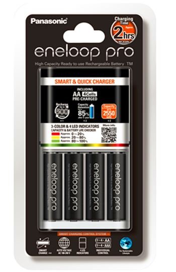Panasonic Eneloop Pro Quick Charger + 4 AA Batteries
