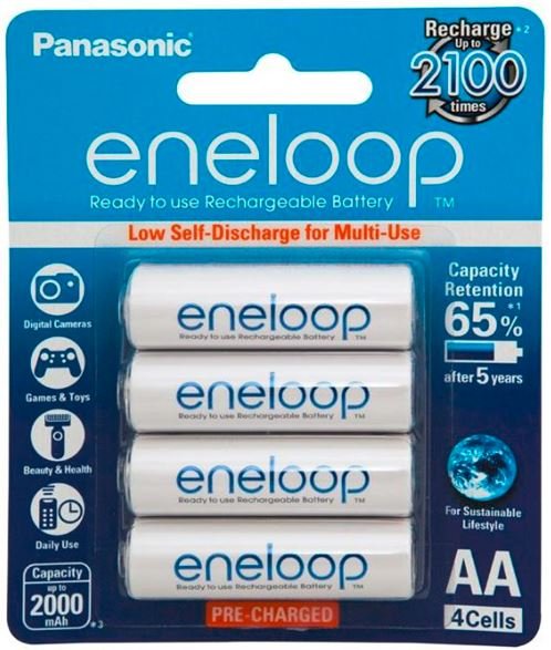 Panasonic Eneloop AA 2000mAh Rechargeable Batteries - 4 pack
