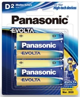 Panasonic Evolta D Alkaline Battery - 2 Pack