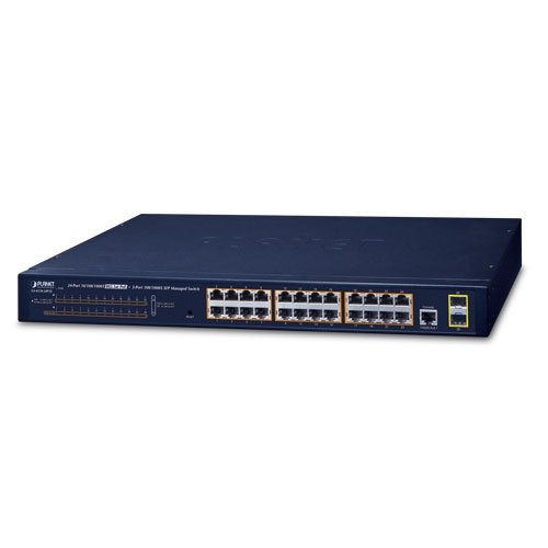 Planet GS-4210-24P2S 24  Port Gigabit Ethernet 10/100/1000T Layer 2 POE Managed Switch + 2x 100/1000X SFP