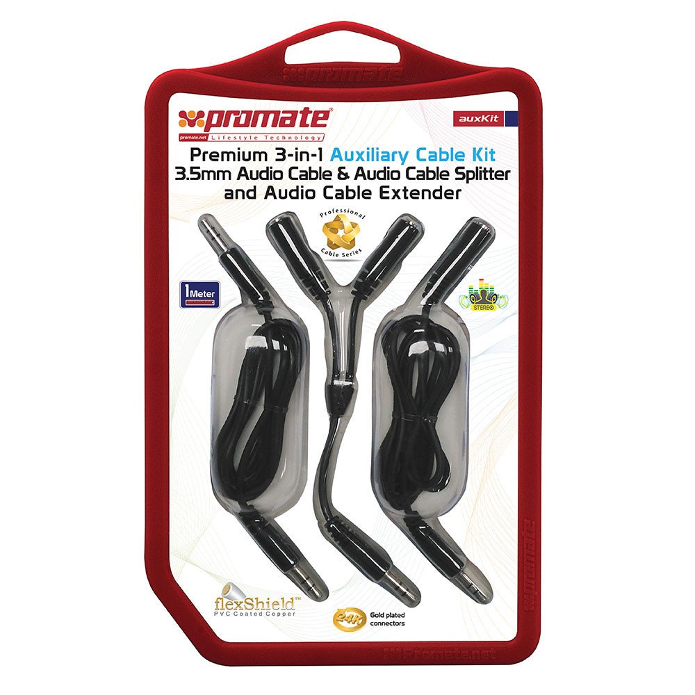 Promate AUXKIT 3-in-1 Auxiliary Cable Kit