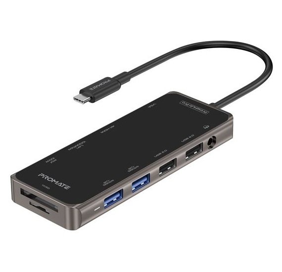 Promate PrimeHub 11-in-1 Multi-Port Hub with USB-C Connector and Power Delivery