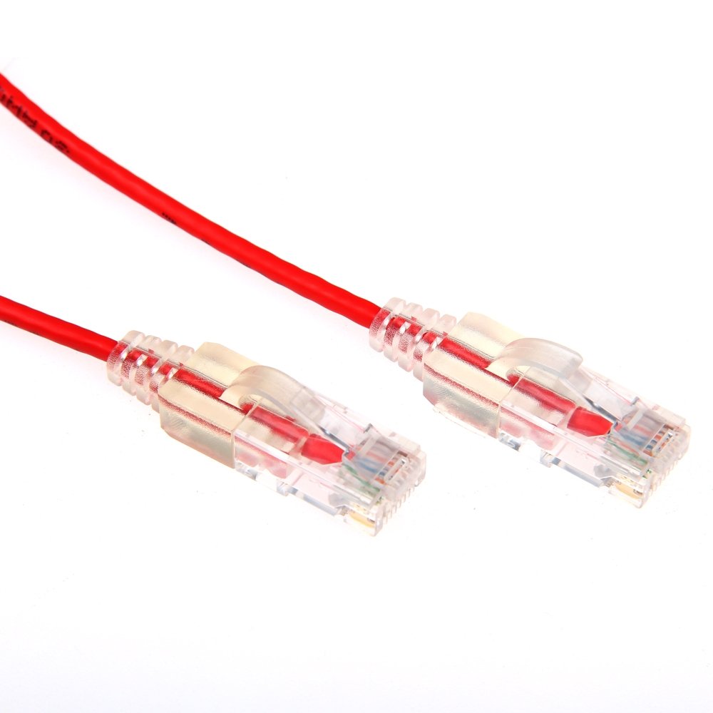 Dynamix 2m Red Cat6A Slimline 10G Component Level UTP Patch Lead