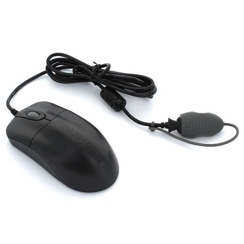 Seal Shield Silver Storm Medical Grade IP68 Waterproof USB Mouse - Black