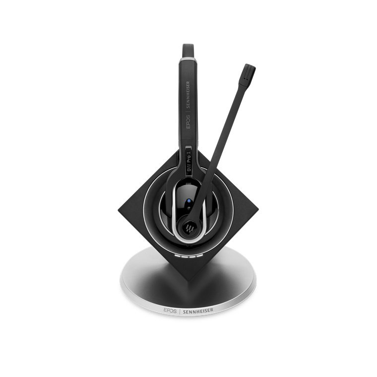 EPOS Sennheiser IMPACT DW Pro 1 DECT Over Head Wireless Mono Headset with Base Station - Dual Connectivity to Deskphone or PC/Softphone, Optimised for Microsoft Skype - Optimised for Microsoft Business Applications