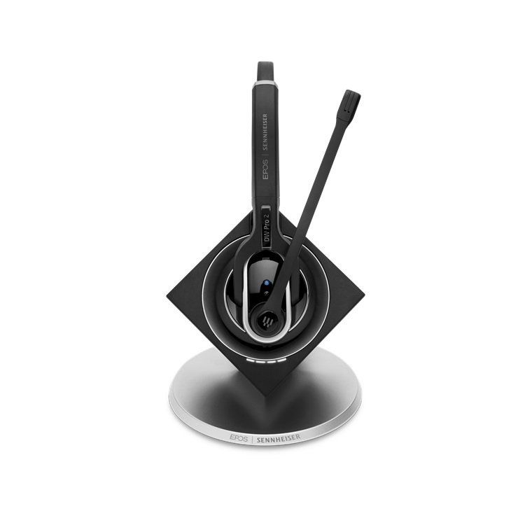 EPOS Sennheiser IMPACT DW Pro 2 DECT Over Head Wireless Stereo Headset with Base Station - Dual Connectivity to Deskphone or PC/Softphone, Optimised for Microsoft Skype - Optimised for Microsoft Business Applications