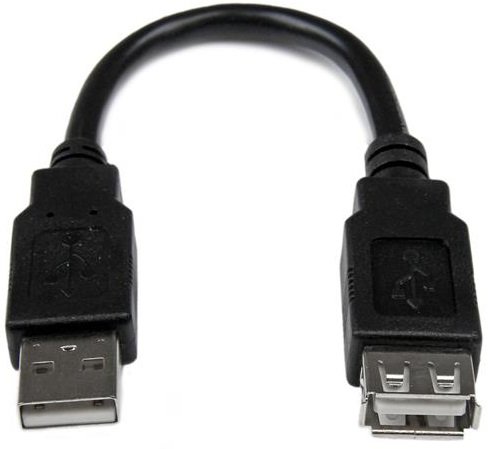 StarTech 15cm USB 2.0 USB Type-A Male to USB Type-A Female Extension Cable - Black 