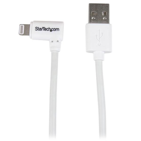 StarTech 1m Right Angled Lightning to USB Charge & Sync Cable - White 