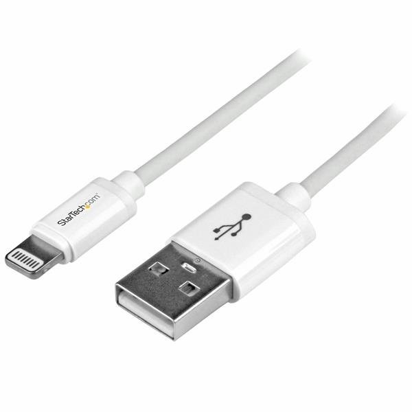 StarTech 1m USB 2.0 to Lightning Braided Charge & Sync Cable - White  + Headphones Draw Offer