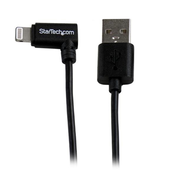 StarTech 1m Right Angled Lightning to USB Charge & Sync Cable - Black 