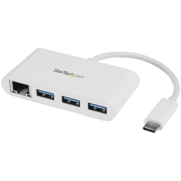 StarTech 3-Port USB-C 3.0 Hub with Gigabit Ethernet - White   + Headphones Draw Offer