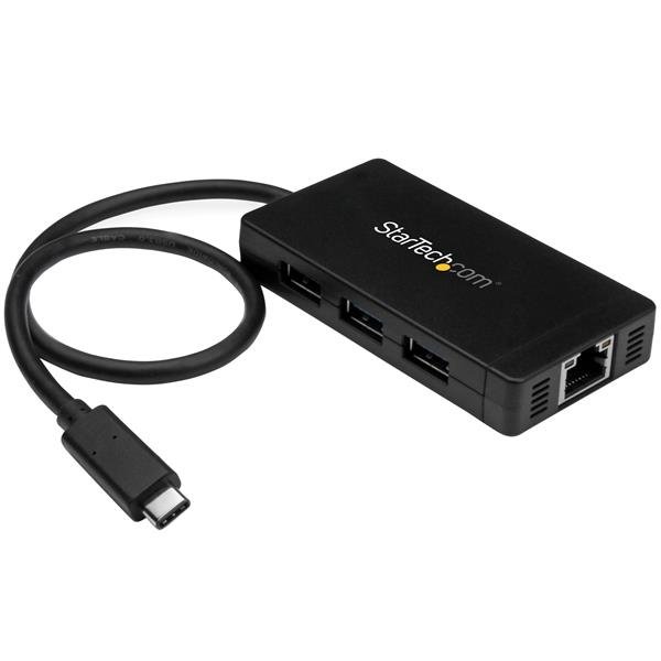 StarTech 3 Port USB-C 3.0 Hub with 3x USB 3.0 Type A and Gigabit Ethernet 