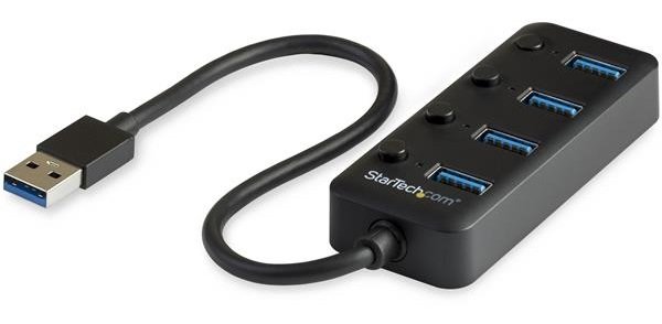 StarTech 4 Port USB 3.0 Bus Powered USB Hub with Individual On & Off Switches  