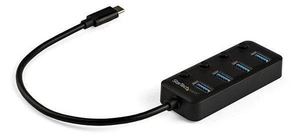 StarTech 4 Port USB-C Bus Powered USB Hub with Individual On & Off Switches 