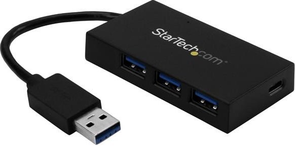 StarTech 4 Port USB 3.0 Type-A to 3x USB Type-A & 1x USB-C Powered Hub - Black  + Headphones Draw Offer