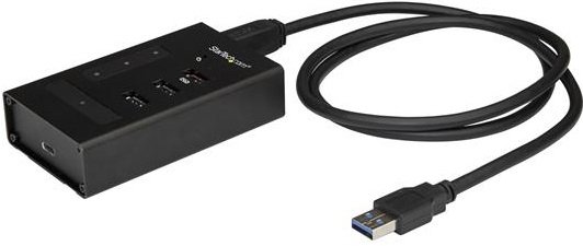 StarTech 4 Port USB 3.0 Type-A to 3x USB Type-A & 1x USB-C Mountable Hub - Black 