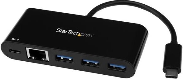 StarTech 3-Port USB-C Hub with Gigabit Ethernet and Power Delivery 