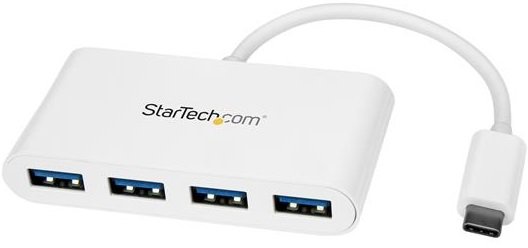 StarTech USB 3.0 USB-C to 4x USB Type-A Hub with Power Adapter - White  