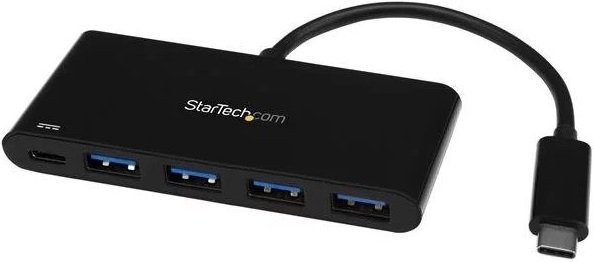 StarTech USB 3.0 USB-C to 4x USB Type-A Hub with USB-C Power Delivery - Black  