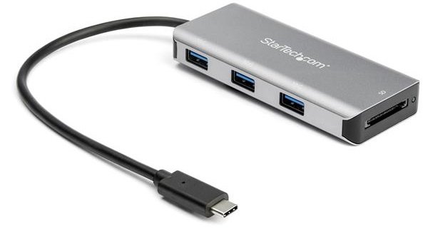 StarTech USB 3.1 USB-C to 3x USB Type-A Hub with SD Card Reader - Space Grey 