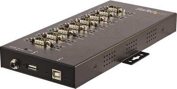 StarTech 8 Port USB 2.0 Industrial USB to DB9 RS-232/422/485 Serial Adapter Hub 