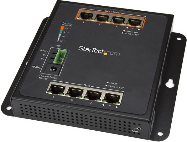 StarTech 8 Port Gigabit Ethernet PoE+ Layer 2 Managed Switch 