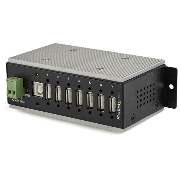 StarTech 7 Port USB 2.0 Industrial USB Hub with ESD Protection & 350W Surge Protection 