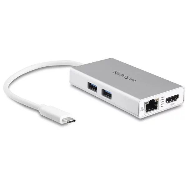 StarTech USB-C Travel Dock with Power Delivery - White - HDMI, RJ-45, 2x USB Type-A  + Headphones Draw Offer