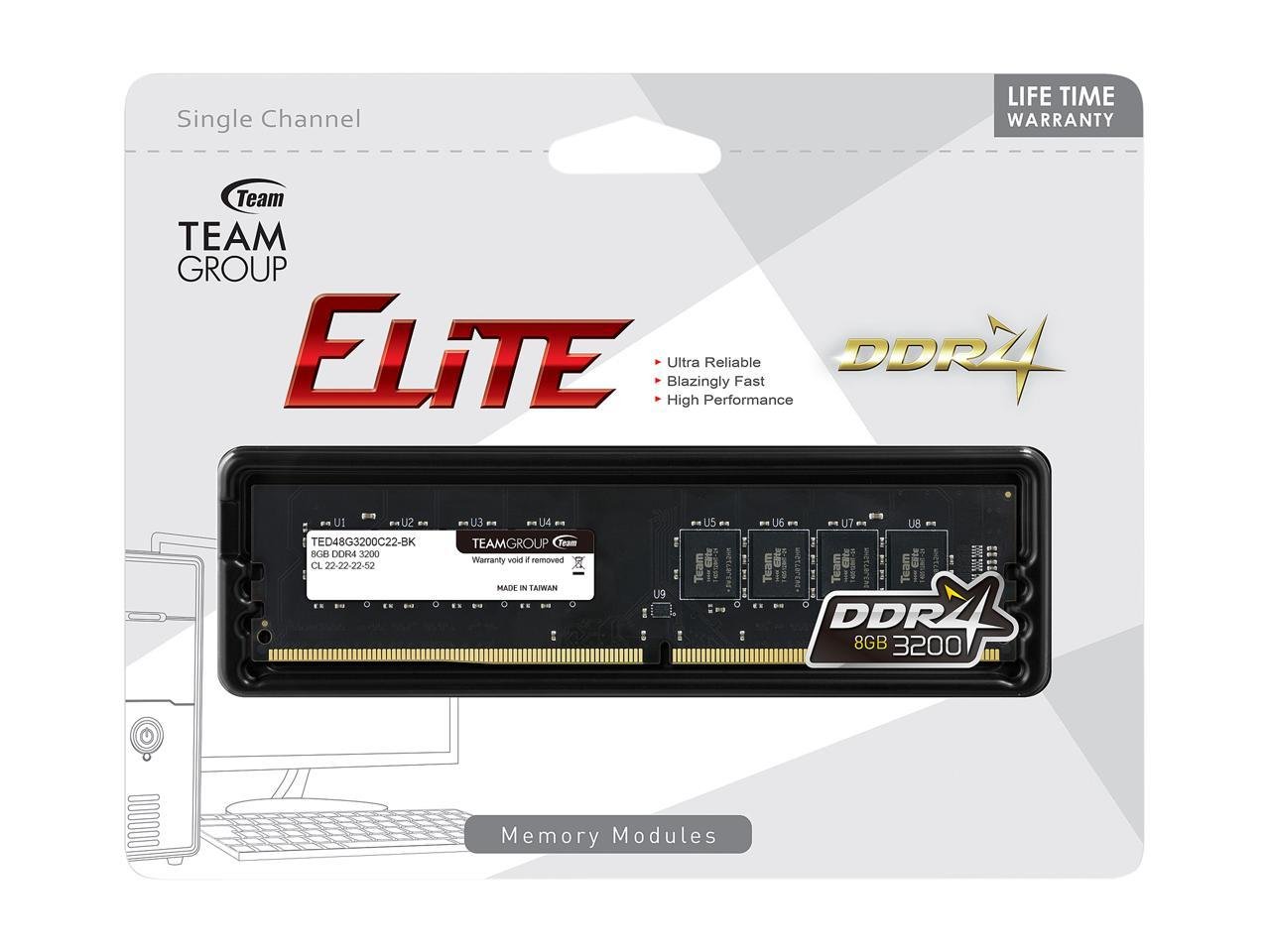 Team Group Elite 8GB 3200MHz DDR4 DIMM Memory