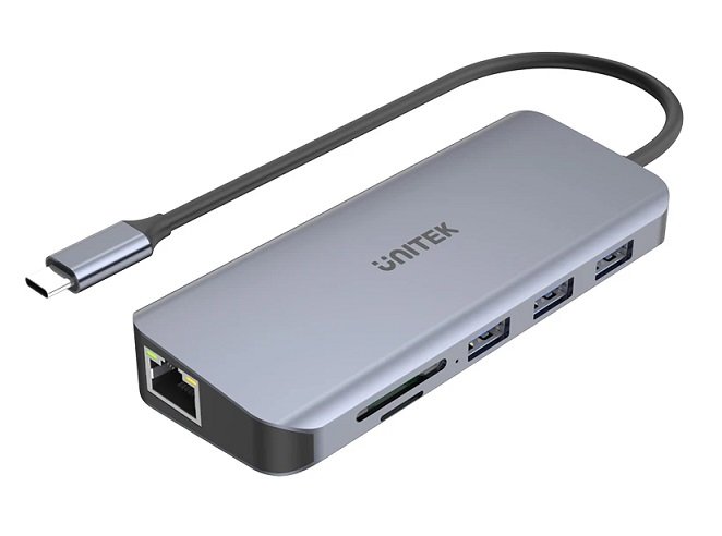Unitek uHUB N9+ USB-C Laptop Docking Station with 100W Power Delivery - 1x HDMI, 1x VGA, 3x USB-A, 1x USB-C, RJ-45