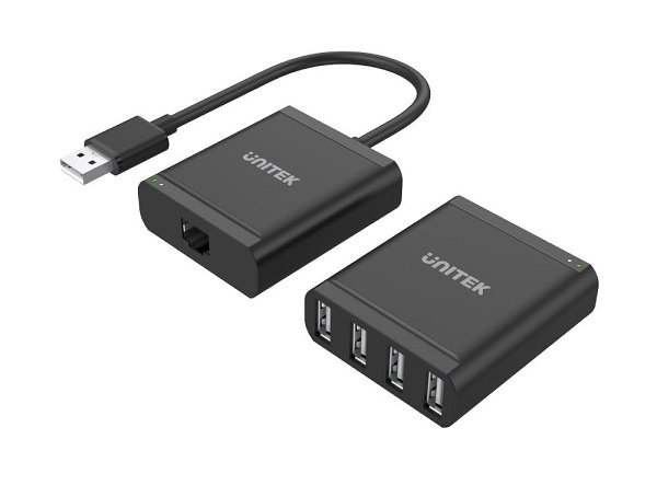 Unitek USB 2.0 Over Cat5 or Cat6 Extender Kit with 4 Port USB-A Hub