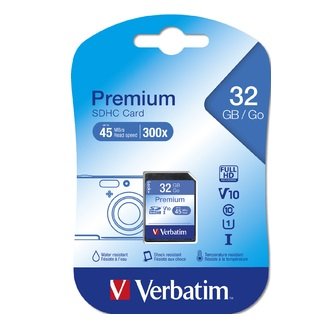 Verbatim Premium 32GB Class 10 UHS-I V10 SDHC Memory Card