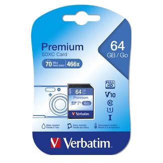 Verbatim Premium 64GB Class 10 UHS-I V10 SDXC Memory Card