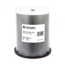 Verbatim CD-R 52X 700MB White Thermal Hub Printable CD Discs - 100 Pack
